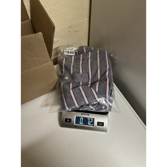 Criquet Short Sleeve Polo Shirt Striped Pocket 100% Organic‎ Cotton Mens Large - Picture 7 of 7